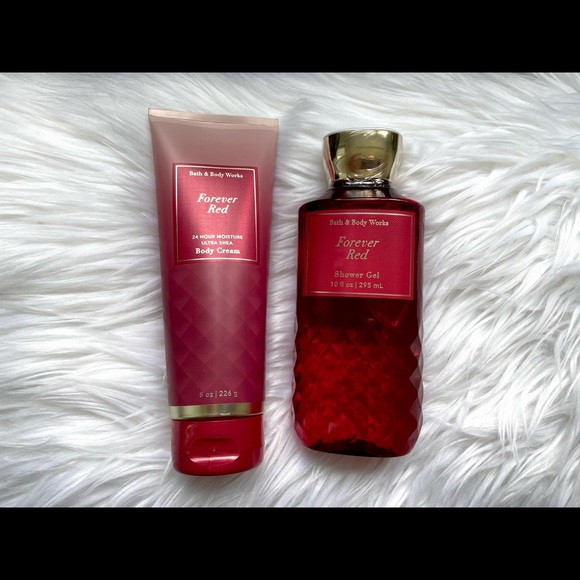Forever Red Bath & Body Works Body Cream Shower Gel Pomegranate Vanilla Rum - Picture 4 of 4